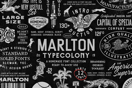 Marlton Font Collection, a Sans Serif Font by Type Colony
