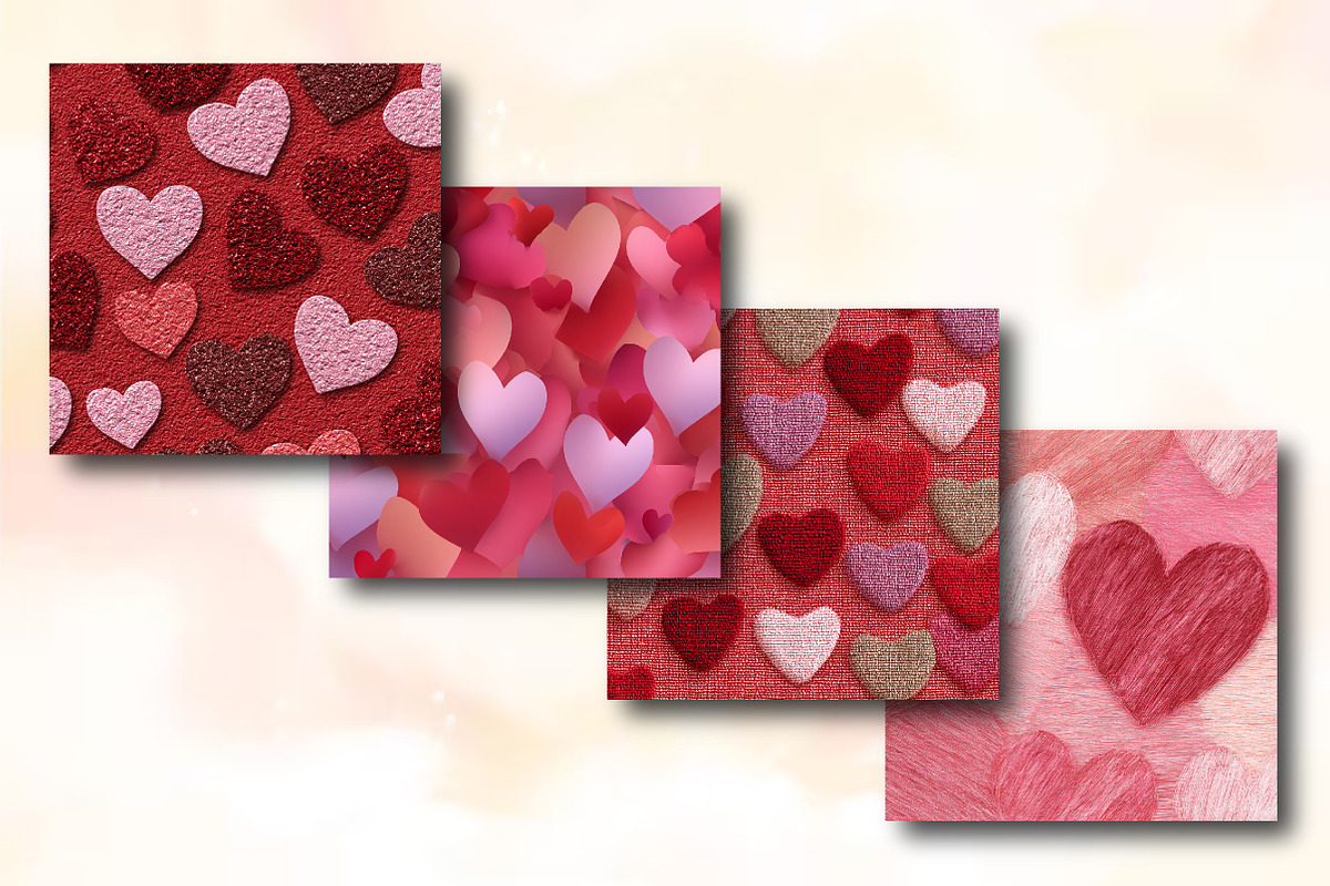 Red & Pink Hearts Texture Digital Pa, a Background Photo by RobertsArt (Photo 3 of 5)