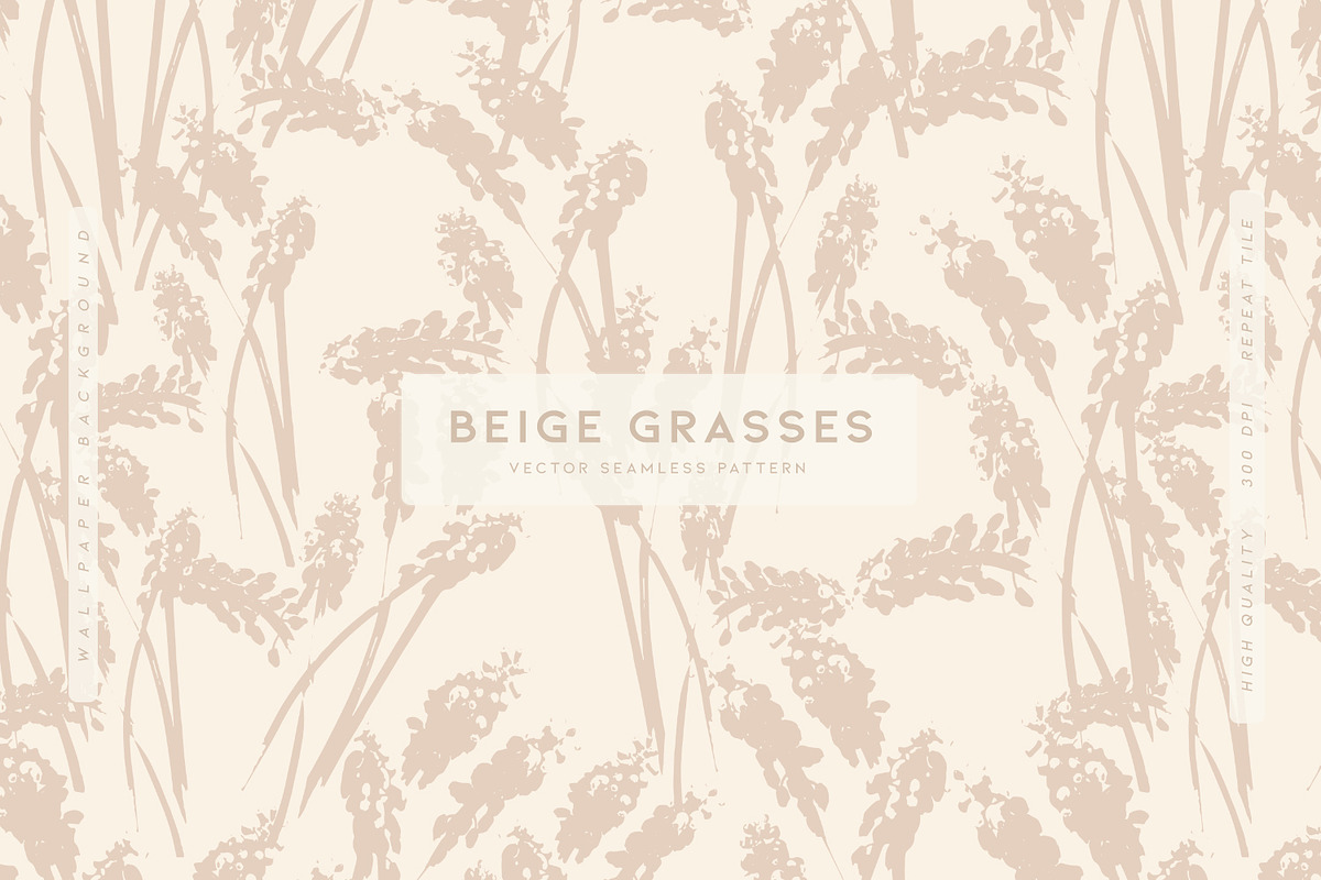 Beige Grasses, a Pattern Graphic by MalyskaStudio (Photo 1 of 10)
