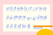 ASL Font American Sign Language Type, a Symbol Font by InkCloudDesign (Thumbnail 3 of 10)