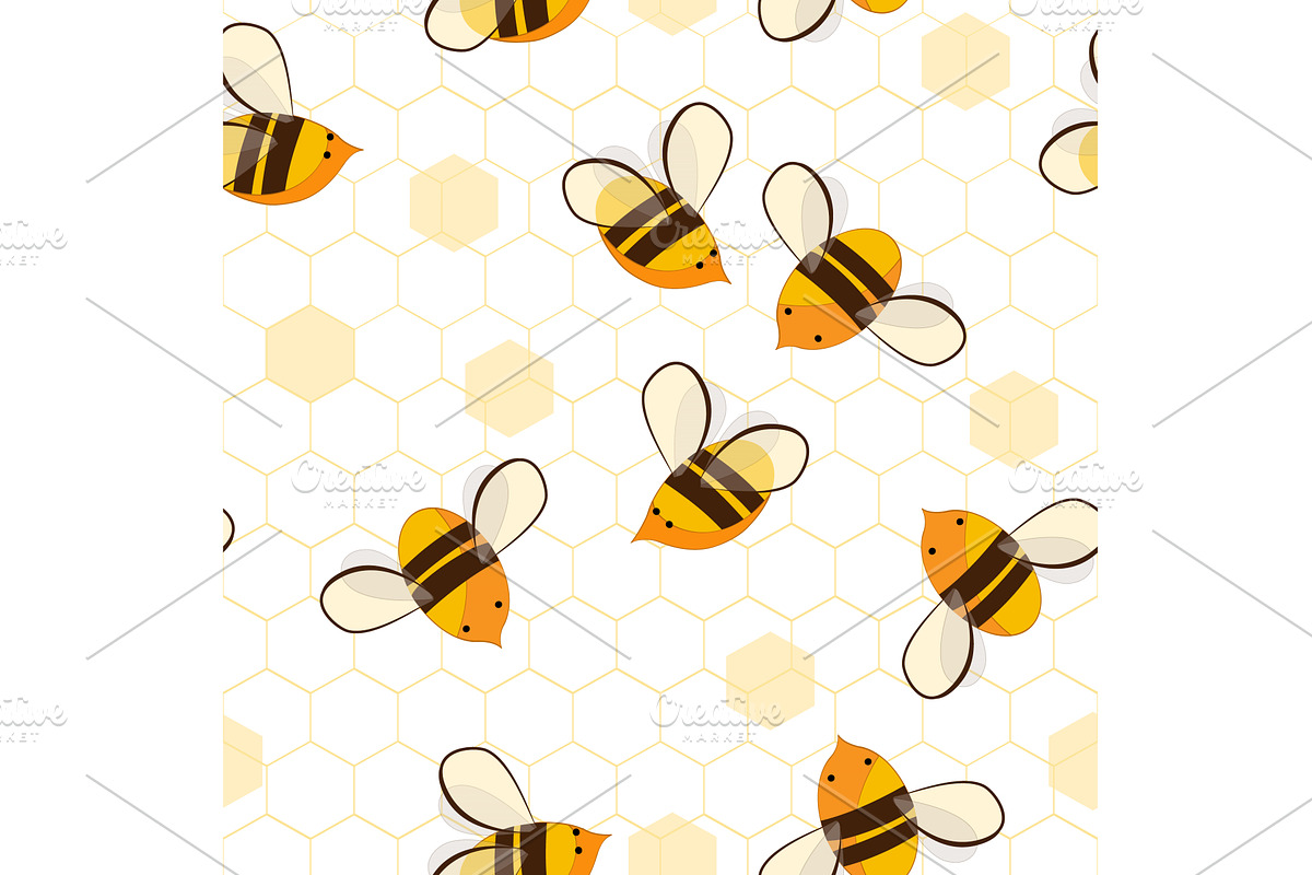 Cute cartoon honey bees on, an Animal Illustration by Toltemara