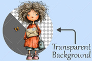 Watercolor Butterfly Letter Girl PNG, a Seasonal Illustration by Canvas Craft (Thumbnail 2 of 10)