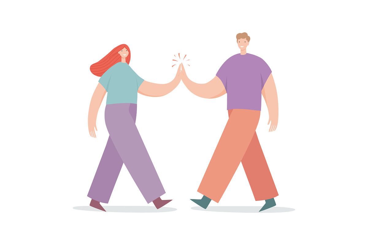 Friendly clap concept background, Hi, a Person Illustration by RoMashkaVector