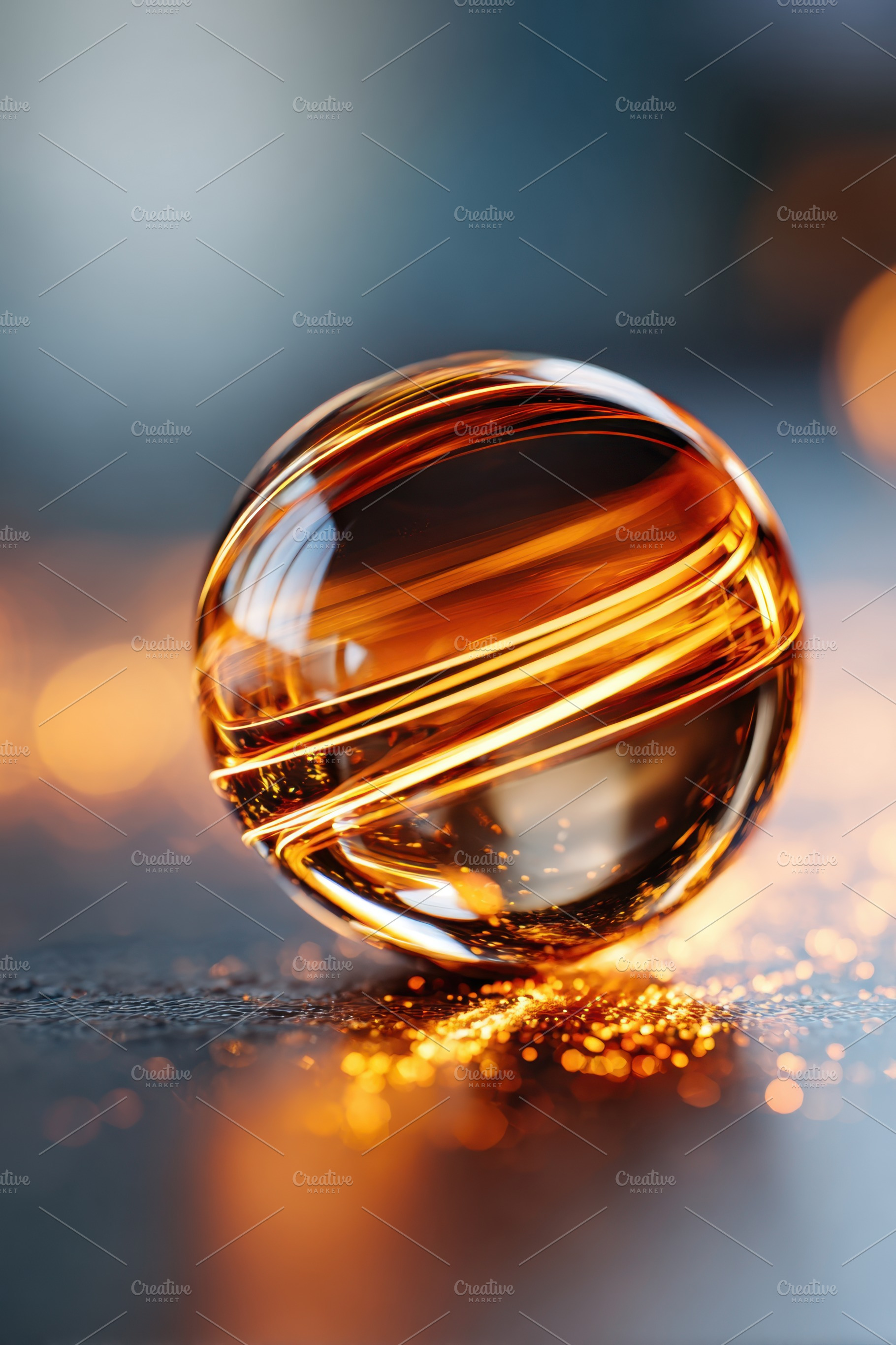 Glowing neon sphere with light trails, an Abstract Photo by AlyaAnd