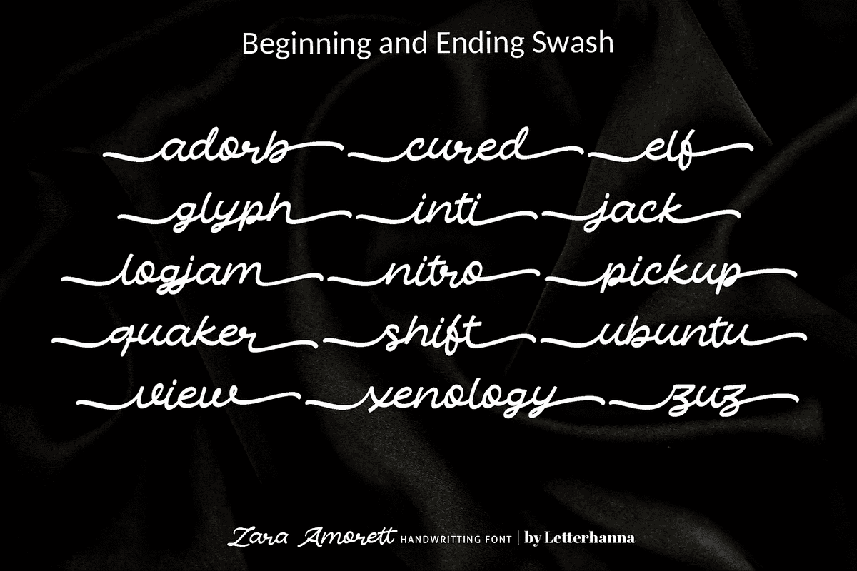 Zara Amorett Font, a Handwritten Font by Letterhanna Studio (Photo 3 of 15)