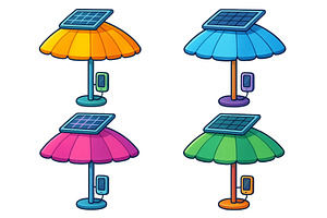 Colorful solar-powered charging, an Illustration by ZinetroN