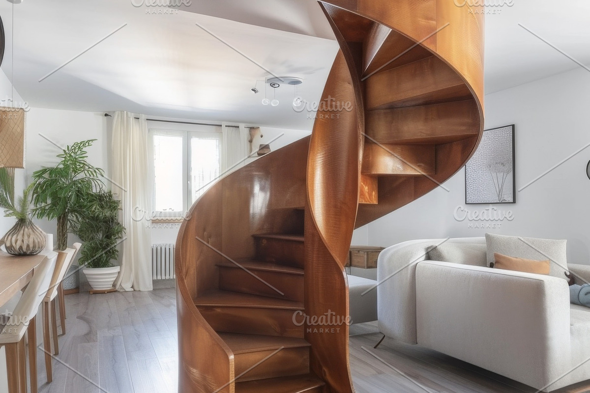 69 Spiral wooden staircases, an Architecture Photo by Handmadefont (Photo 32 of 73)