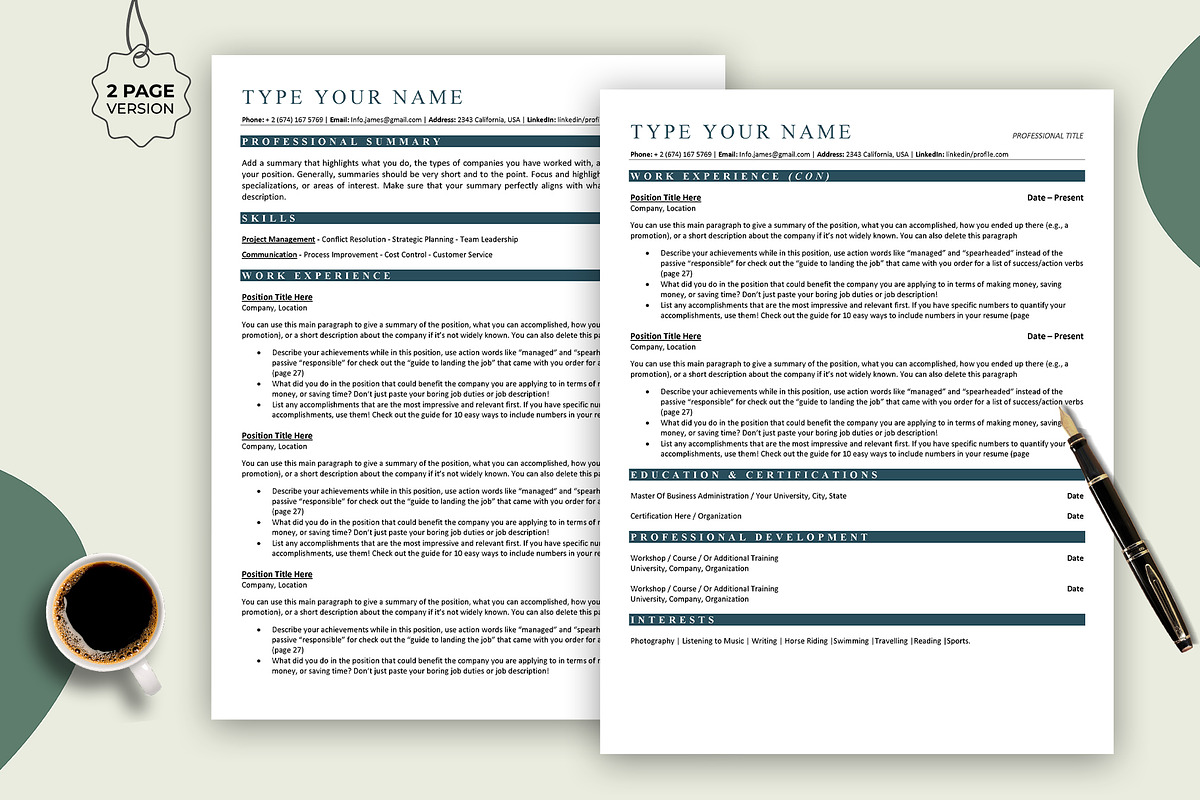 ATS Resume Template for Fresher, a Resume Template by Design_Xlab (Photo 4 of 10)