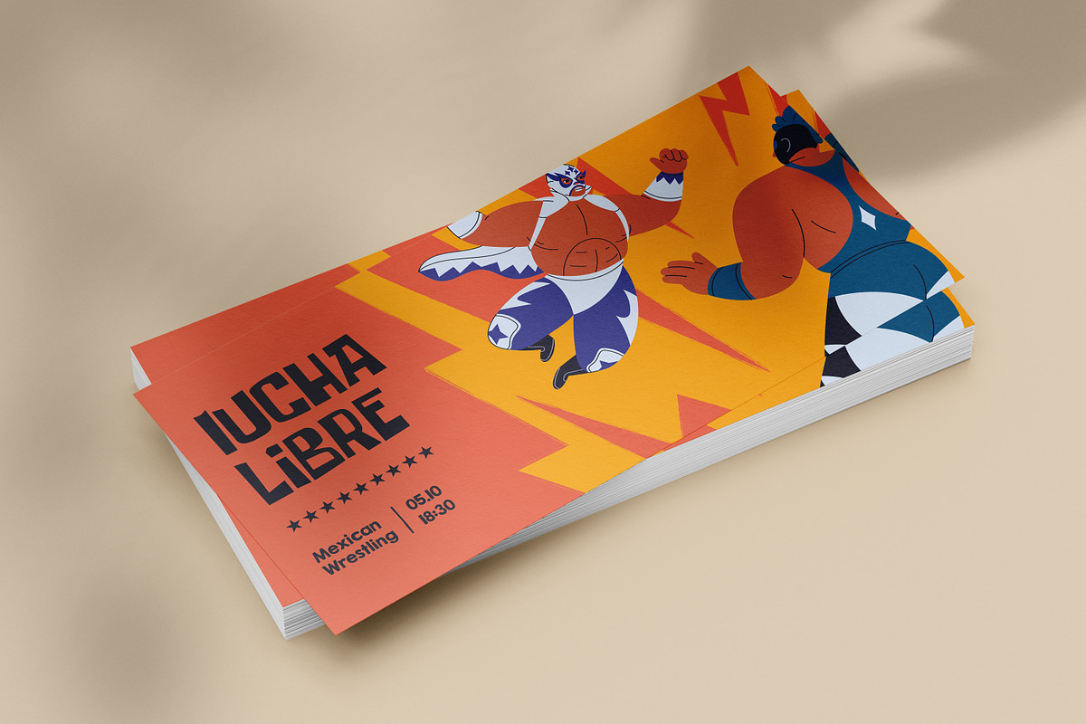 Mexican Lucha libre fight background, a Sport Illustration by Good Studio (Photo 5 of 7)
