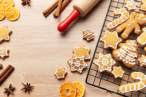 Gingerbread cookies baking for holiday season, a Holiday Photo by Olena Rudo