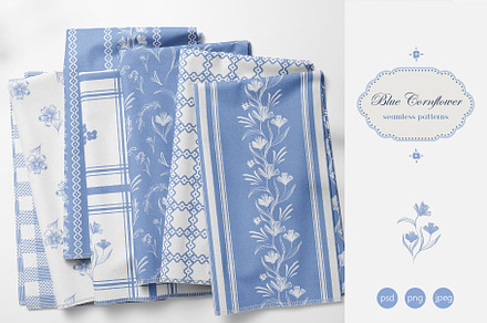 Blue Cornflower - Seamless Patterns, a Pattern Graphic by Milky April