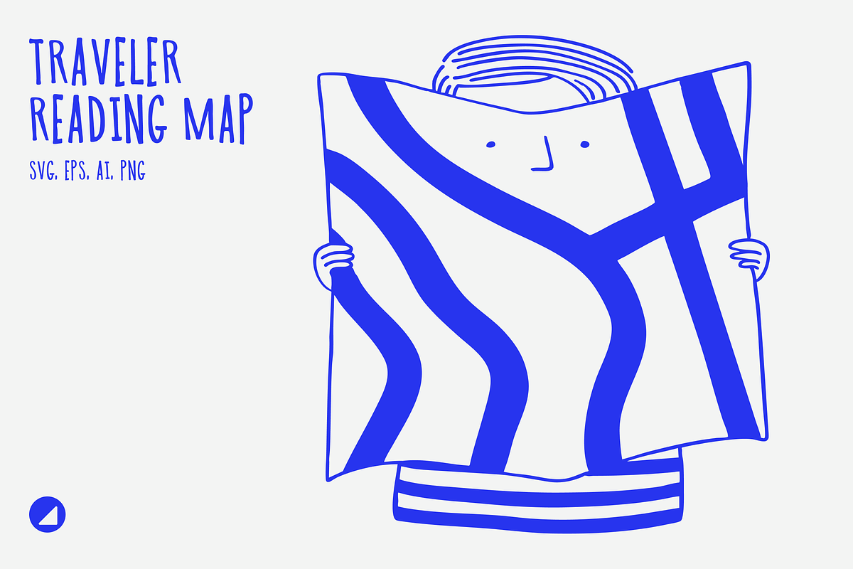 Traveler Reading Map Doodle, a Person Illustration by Danil Polshin