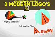8 Modern Logo's. Adobe Fireworks PNG, a Branding & Logo Template by Adobe Fireworks Shop (Thumbnail 2 of 2)