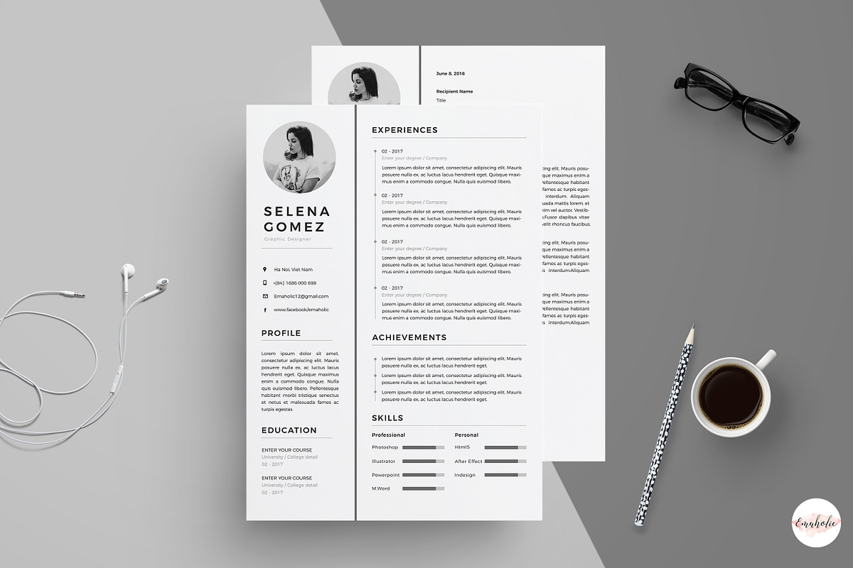 Modern Cv template, a Resume Template by Emaholic Template (Photo 2 of 5)