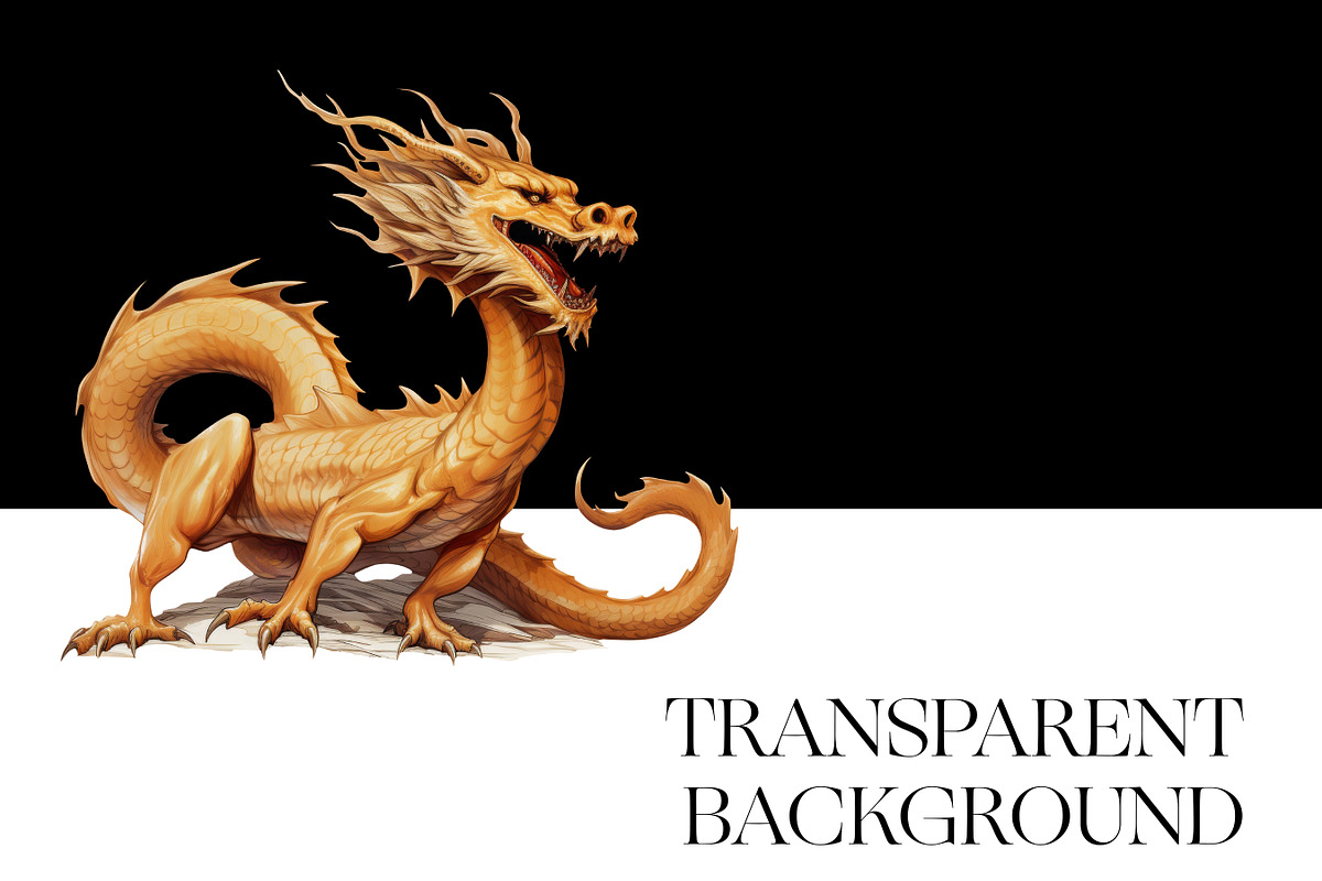 Chinese Dragon Clipart, Dragon PNG, an Animal Illustration by BrushstrokeArtGB (Photo 7 of 9)