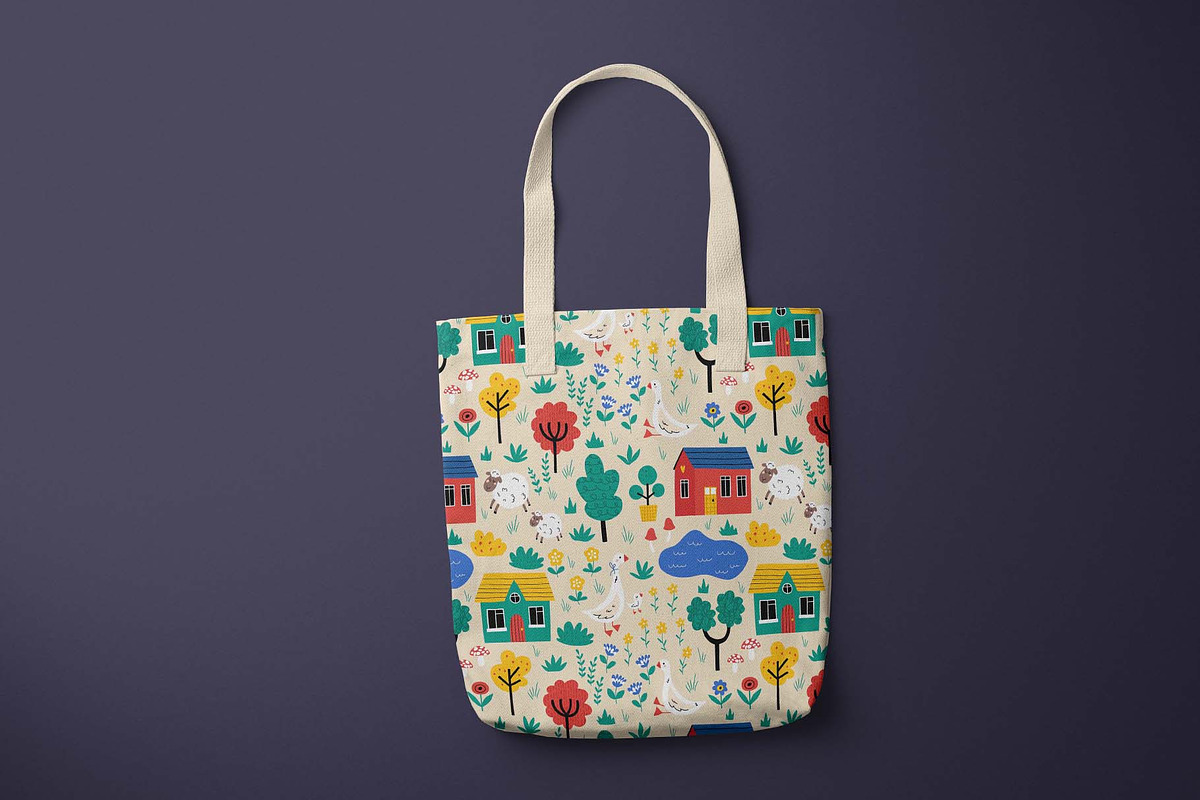 Cute Village Farm Seamless Pattern, a Pattern Graphic by Irina Ostapenko (Photo 2 of 5)