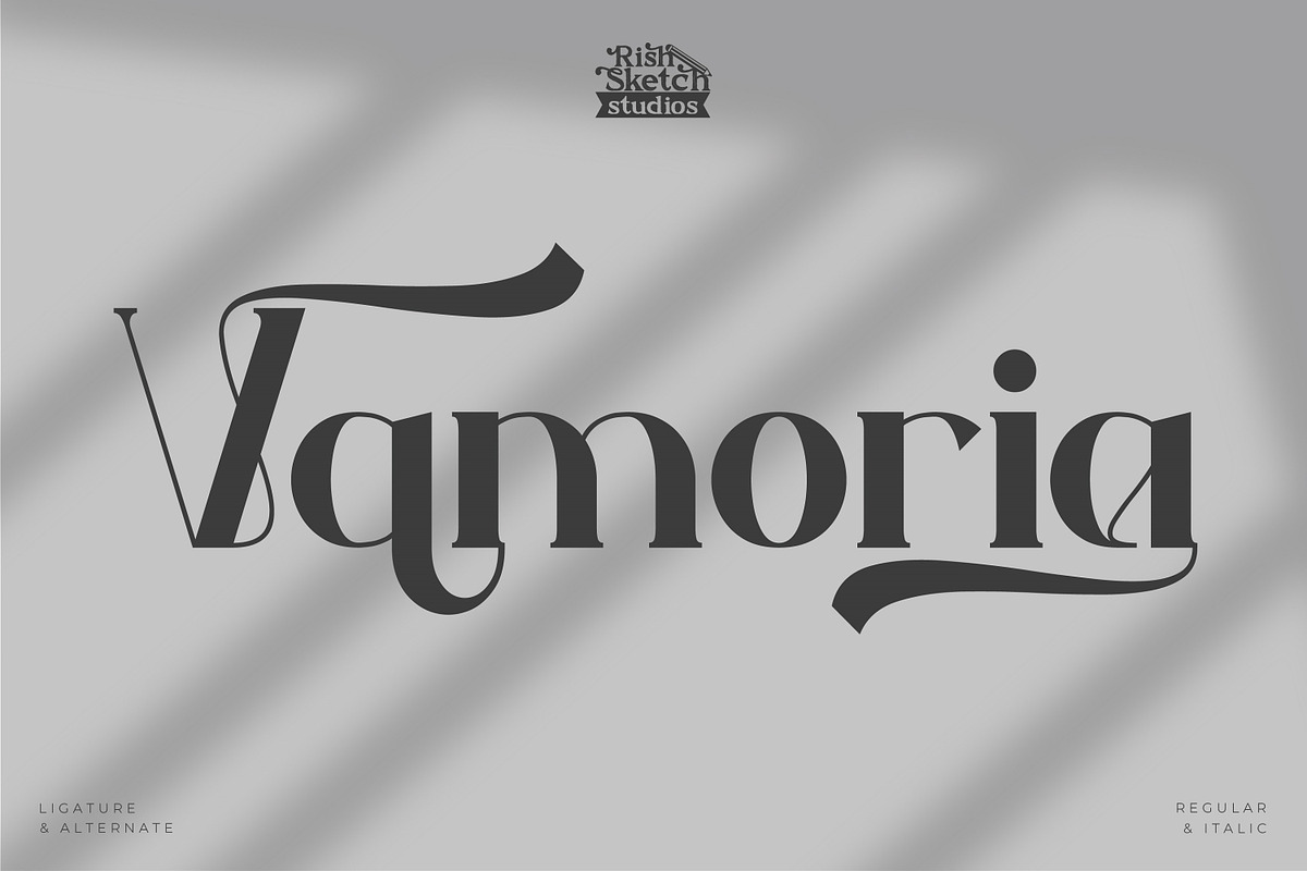Vamoria- Serif Typeface Font, a Serif Font by Rishsketch (Photo 1 of 15)