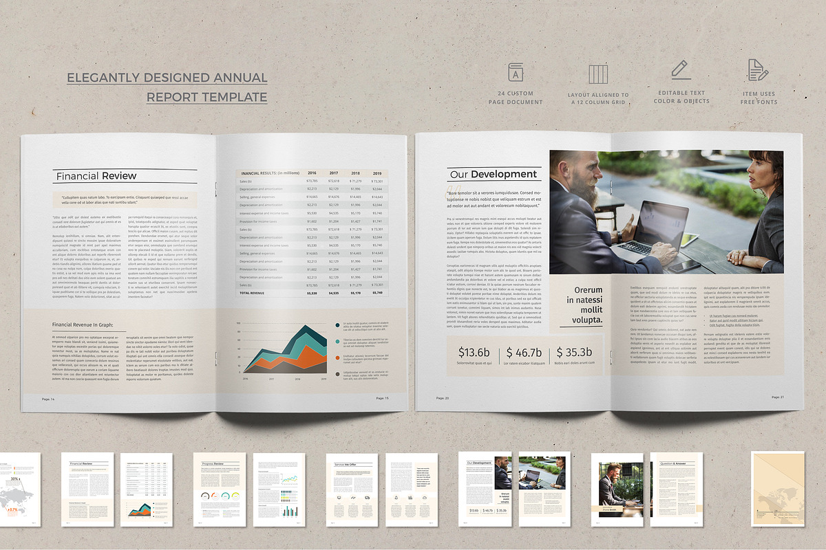Annual Report, a Brochure Template by ThemeDevisers (Photo 3 of 4)