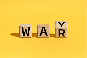 Flipping wooden cube blocks with WAR, a Business Photo by Gladkov photography