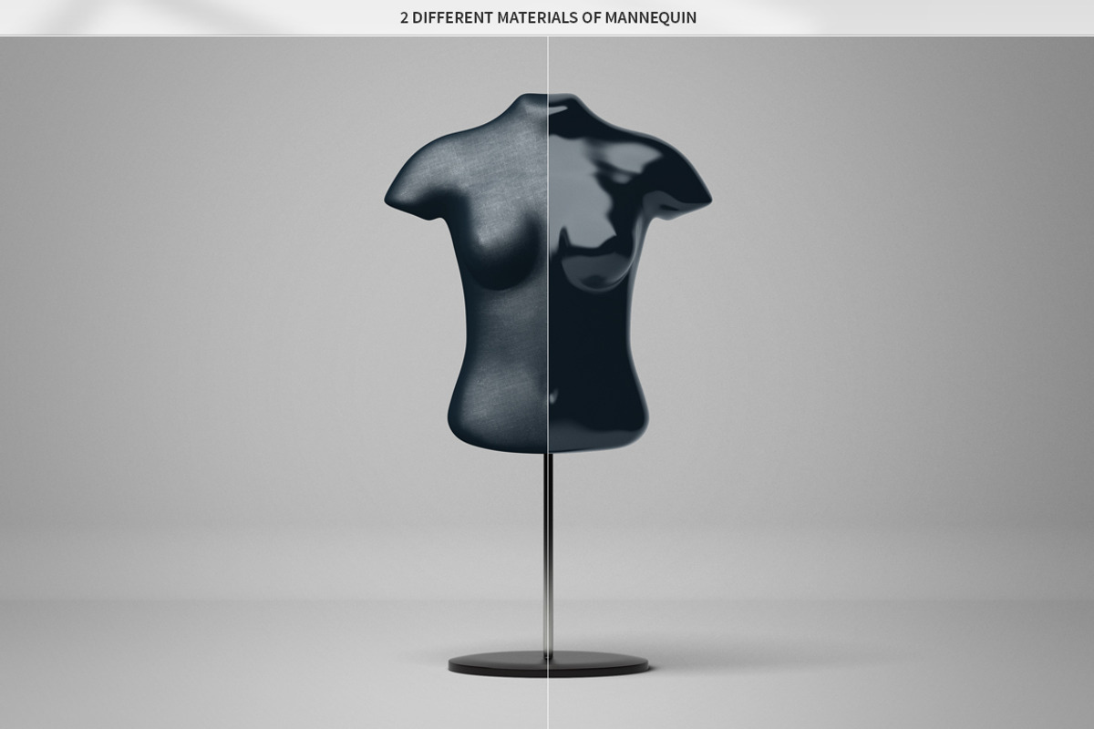 Female T-Shirt Mannequin Mock-Up, an Advertising Mockup by MassDream (Photo 10 of 12)