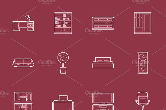 Furniture Icons Set