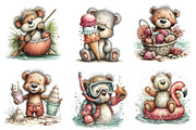 Whimsical Summer Teddy Bear Clipart, an Illustration by Dream Creation (Thumbnail 4 of 6)