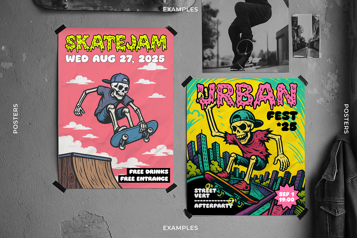 DRIPSLIDE | Skate-Punk Font Duo, a Sans Serif Font by Ckybe's Corner (Photo 5 of 7)