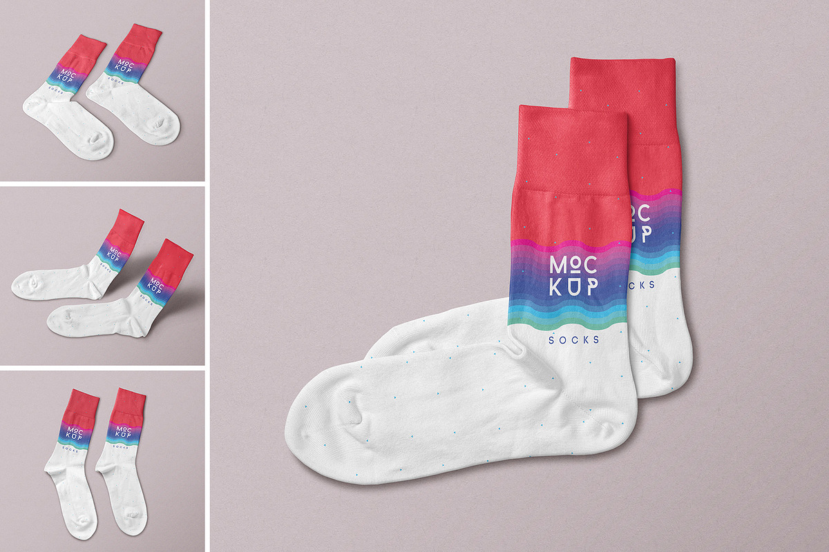 Socks Mockup, a Product Mockup by PixelVoyager (Photo 1 of 6)