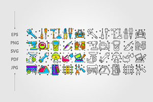 Repair maintenance icon set, an Object Graphic by lawoel