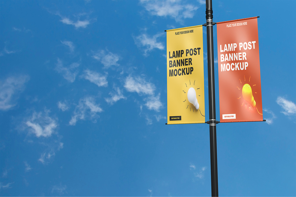 Lamp Post Banner Mockup, a Product Mockup by Designbuys (Photo 19 of 20)