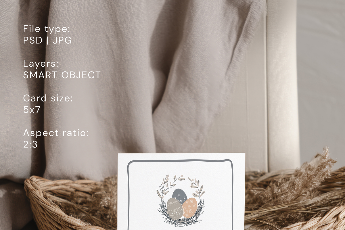 Neutral 5x7 Easter Card Mockup, a Product Mockup by Serenefeeling (Photo 3 of 6)
