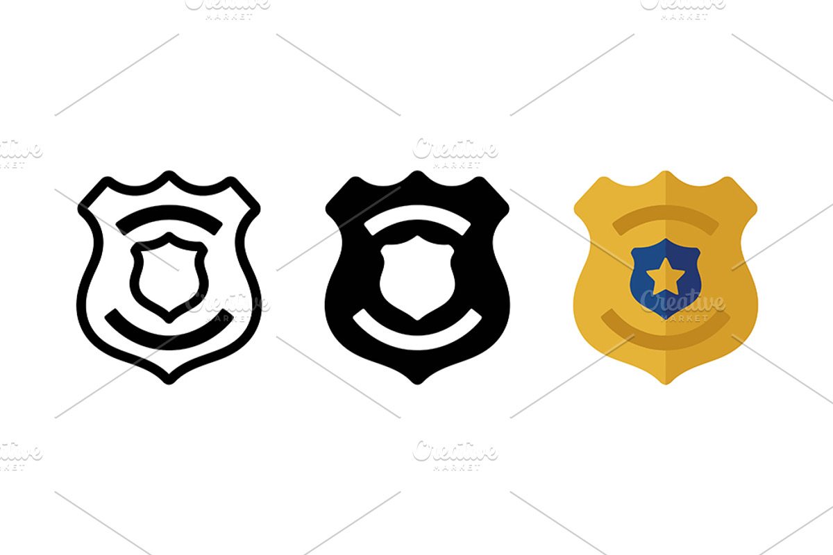 Police Badge Icons, a Solid Icon by Artonix (Photo 2 of 2)