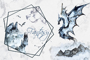 Hand-Painted Fantasy Clipart Set, a Decorative Illustration by ArtCreationsDesign (Thumbnail 1 of 5)
