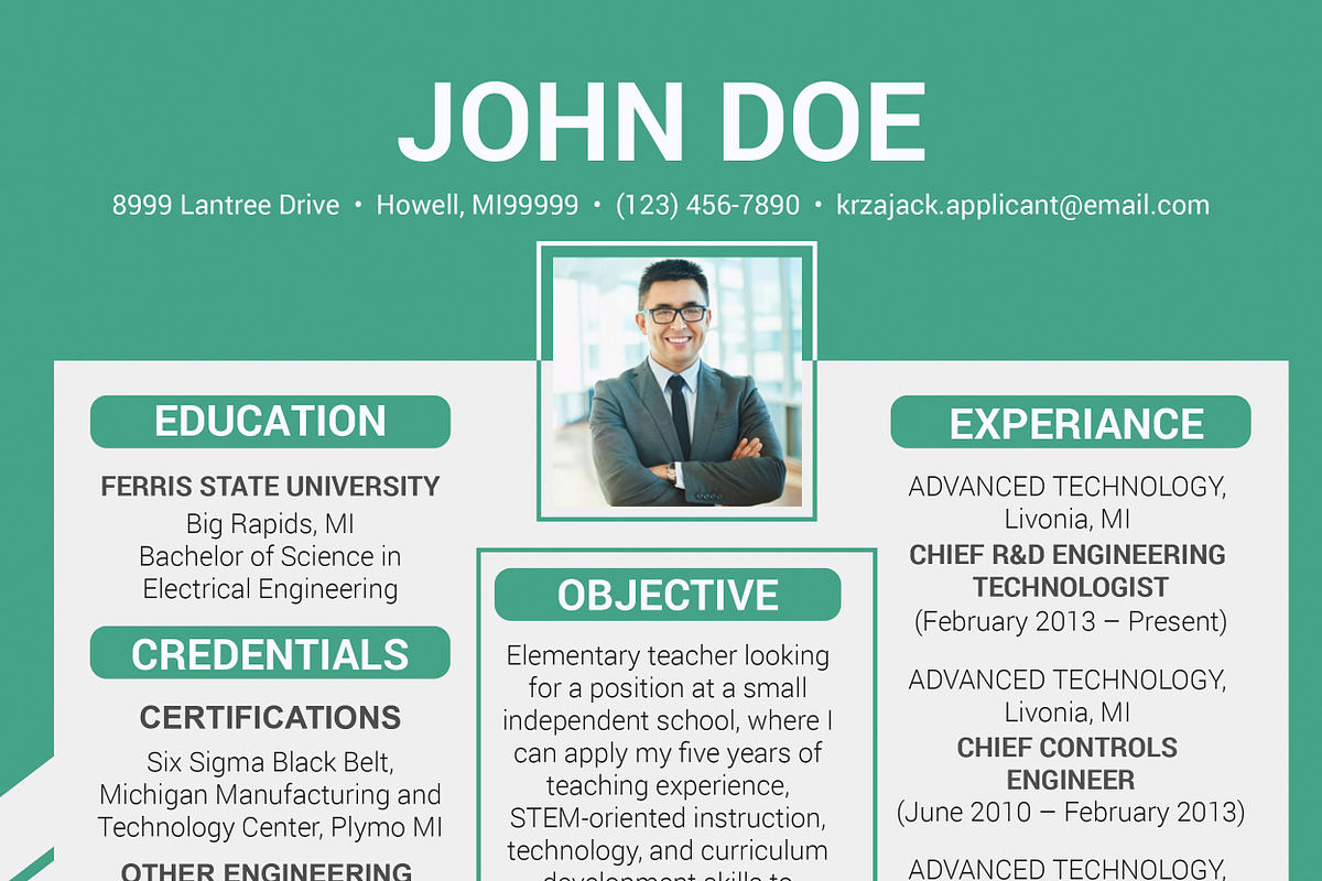 Clean Resume/CV, a Resume Template by designvillage (Photo 4 of 12)
