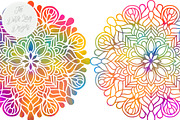 Mandala Clipart Set Rainbow & Gold, an Illustration by The Dutch Lady Designs (Thumbnail 4 of 6)