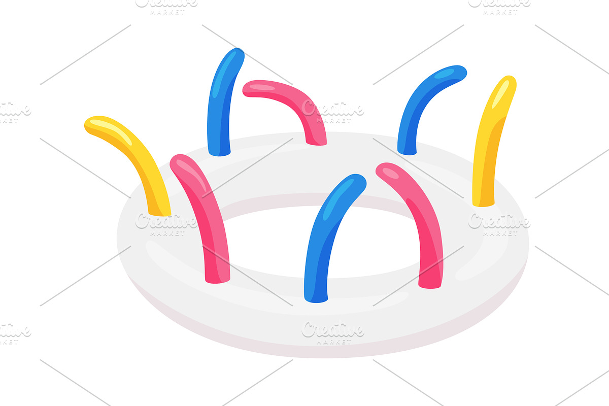 Inflatable swim pool ring. Colorful, an Object Illustration by the8monkey