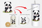 Cute Baby Panda Clipart, a Graphic by Artnoy (Thumbnail 4 of 5)