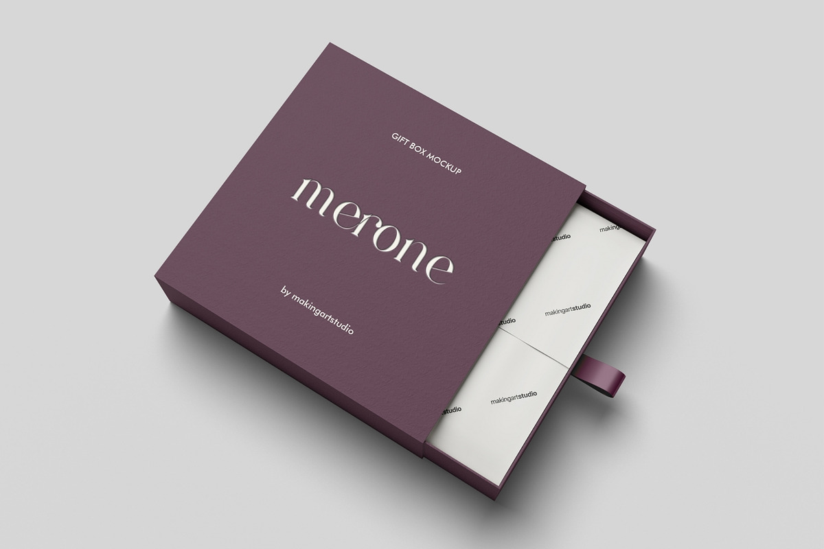 Realistic Gift Box Mockup PSD, a Packaging Mockup by MA-KING_ART (Photo 2 of 5)