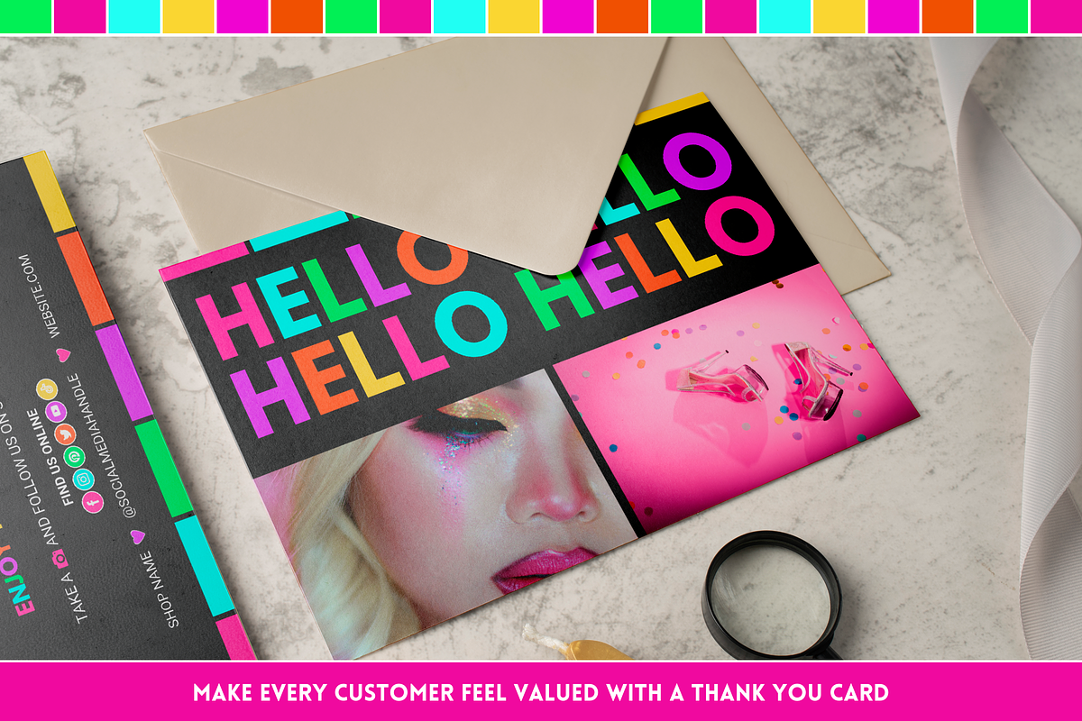 Neon Thank You Card - Edit in Canva, a Business Card Template by SunshineStudioBoutique (Photo 8 of 10)