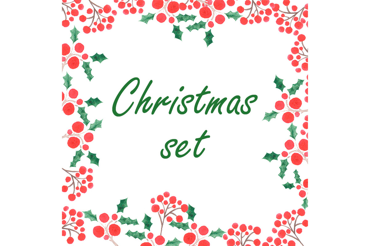Watercolor christmas set, a Background Graphic by lycka (Photo 1 of 4)