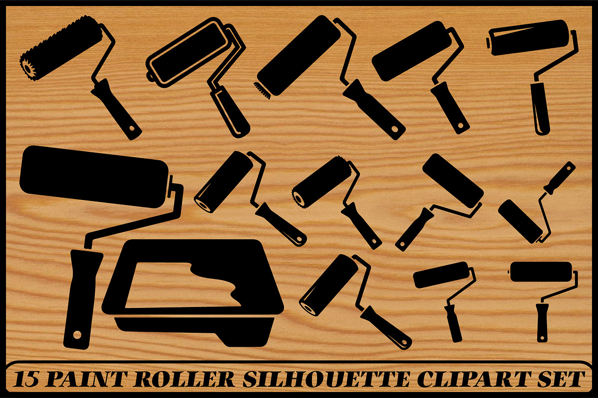 15 Paint Roller Silhouette Clipart S, an Illustration by jahid234 (Photo 1 of 4)