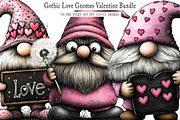 Gothic Love Gnomes Valentine Gnome, an Illustration by SinaCreation (Thumbnail 1 of 7)