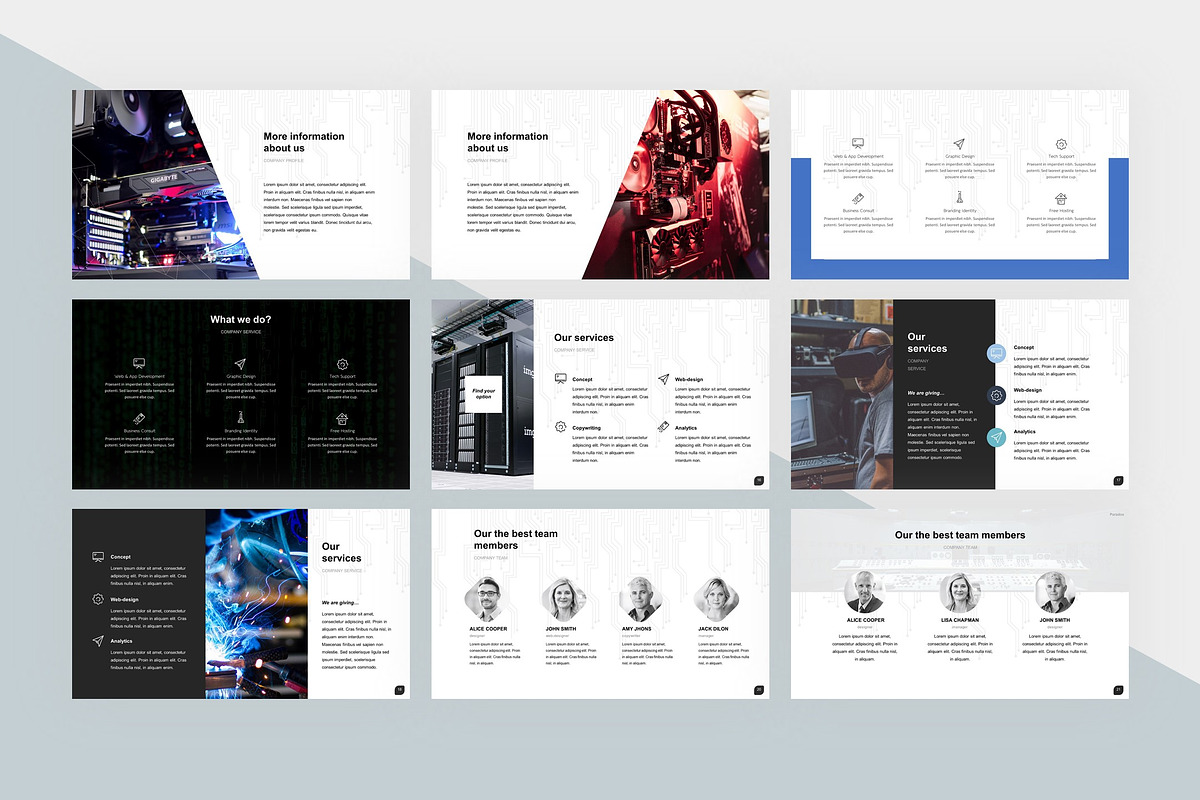 Techno-PowerPoint Template [PPTX], a Presentation Template by litoondev (Photo 5 of 11)