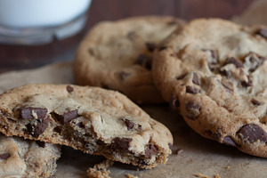 Chocolate chunk cookies stock photo containing baked and brown