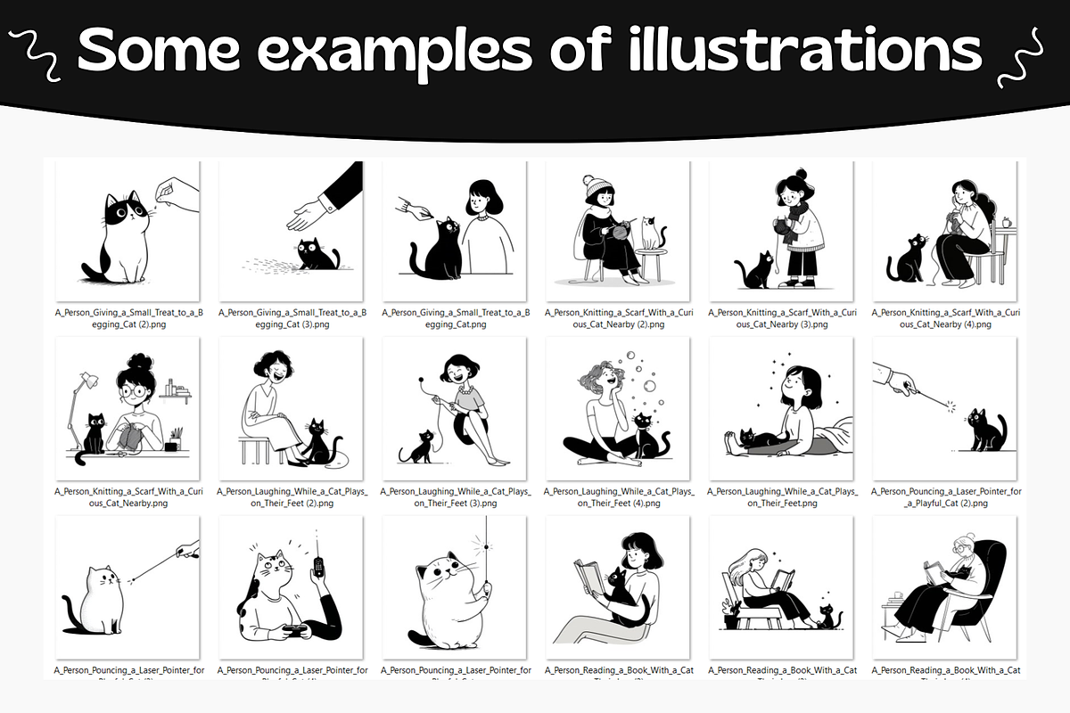 Notion style Cat & Dog Illustrations, an Animal Illustration by DaisyStudio (Photo 10 of 10)