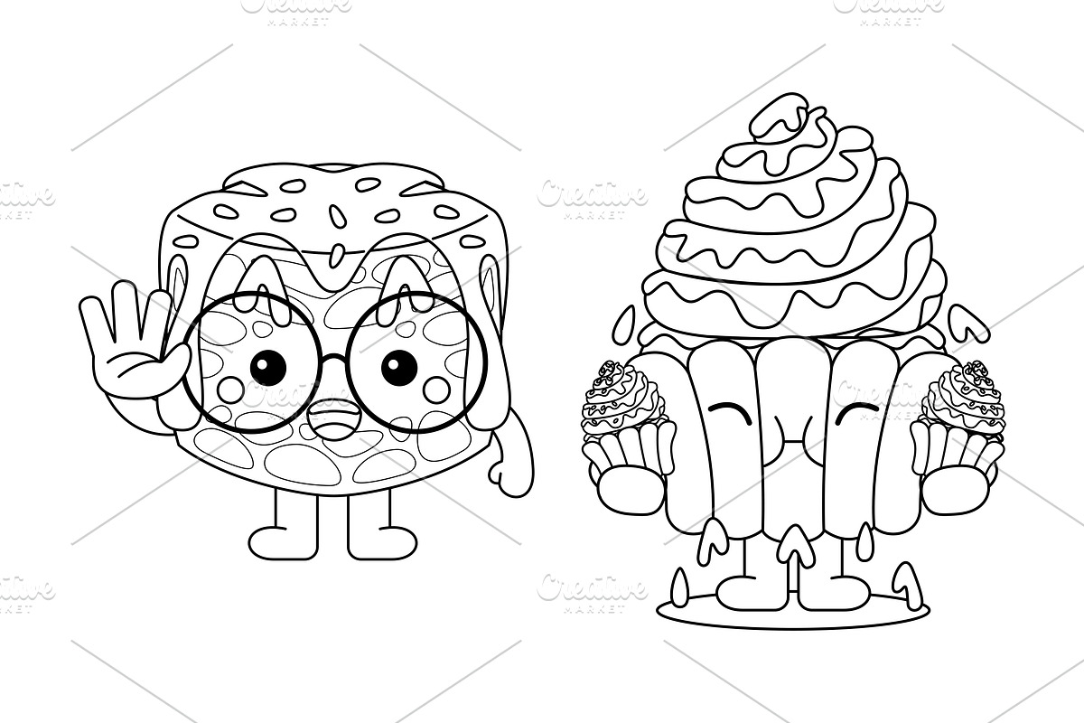 Kawaii Dessert Coloring Book vol 01, an Education Illustration by MEDZ (Photo 3 of 3)