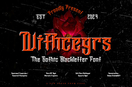 Withceyrs - Gothic Blackletter Font, a Blackletter Font by Dhabee
