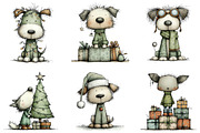 Christmas Dog Happy Clipart, an Illustration by DreamArtGraphic (Thumbnail 2 of 5)