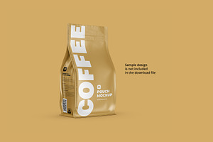 Zip Coffee Pouch Half-Side Mockup