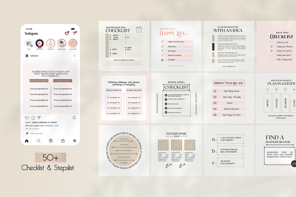 1050+ Insta Coach CANVA BUNDLE, a Social Media Template by goodesign (Photo 5 of 17)